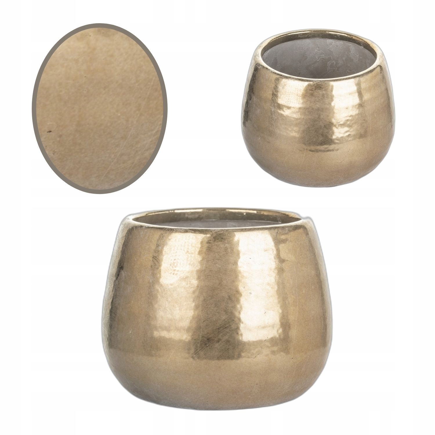 Duwen kvetináč 15 cm x 15 x 12,5 cm priemer 15 cm keramika odtiene žltej a zlatej